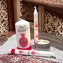 Handmade Yalda Night Candle: Persian Calligraphy Decor