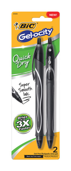 GEL PEN BLK 2PK BIC