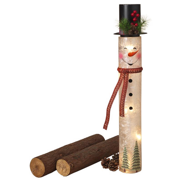 SNOWMAN GLS/MTL 28.5"