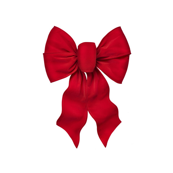 RED VELVE WIRE BOW 5LOOP