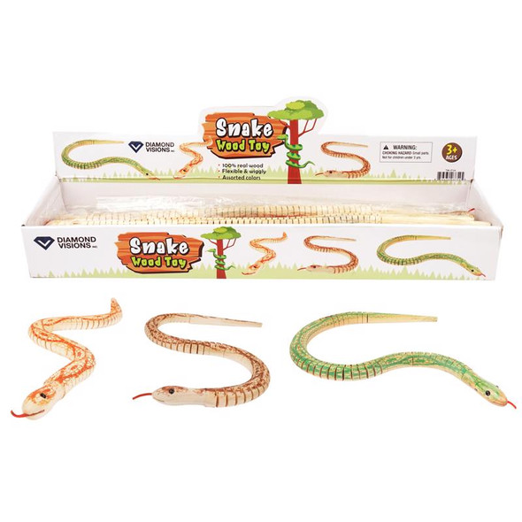 TOY WOOD SNAKE ASST 3+