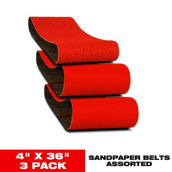 SANDING BELT ASSRT 4X36"