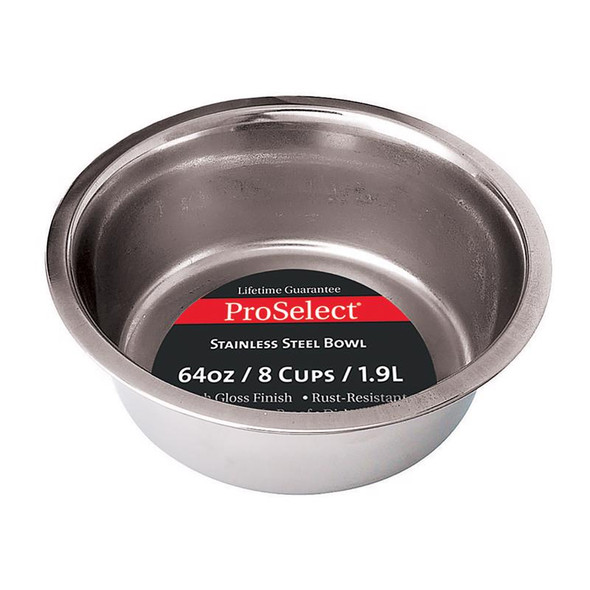 PET BOWL DOG 64OZ SLVR