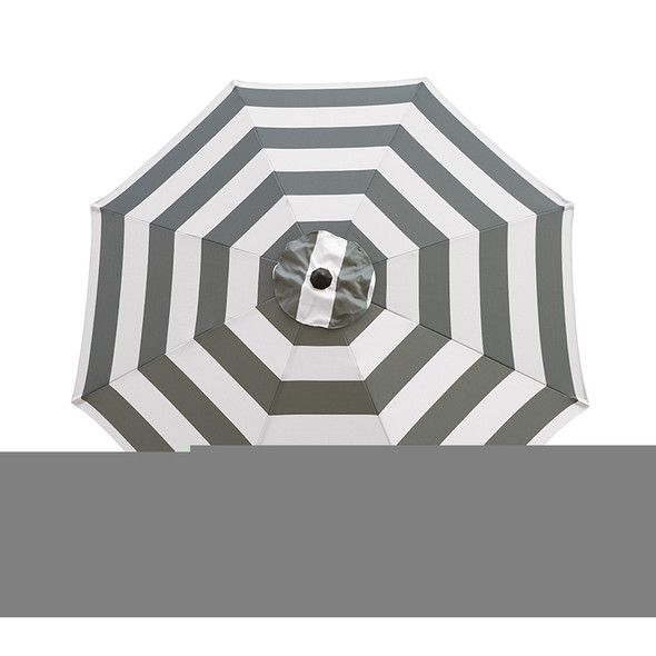 Living Accents 9 ft Gray Stripe Olefin Market Umbrella with Tilt - Aluminum Pole