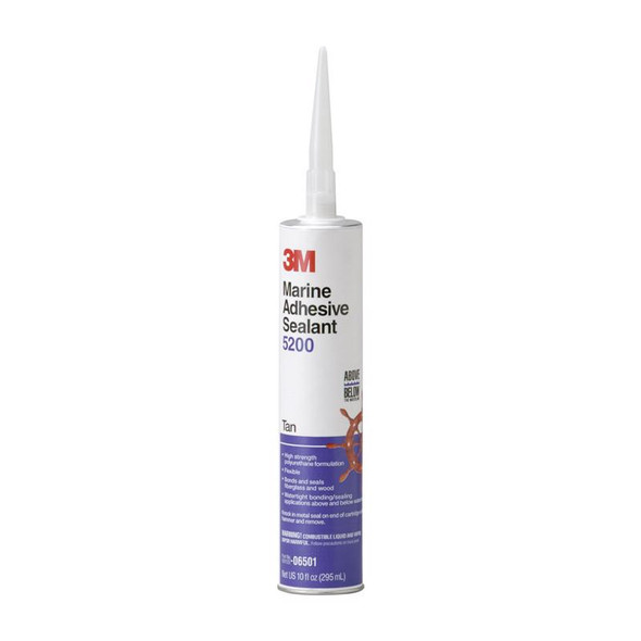 3M Marine Sealant 5200 Tan - 10 oz Tube for Marine Repairs and Sealing