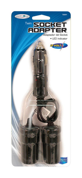 Custom Accessories Twin Plug Lighter Socket - 12V Auto Accessory, Black