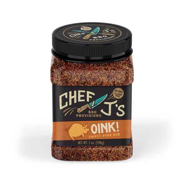 Chef J's BBQ Provisions Oink 7 oz BBQ Rub - Perfect for Grilling and Smoking