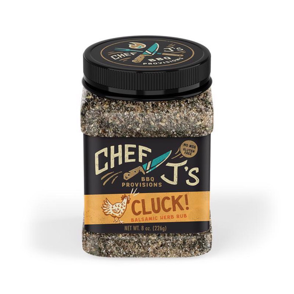 Chef J's BBQ Provisions Cluck BBQ Rub - 8 oz Bottle for Perfect Grilling and Smoking