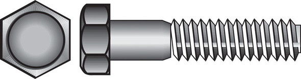 Hillman Hex Bolt Grade 2, 5/8 inch Diameter x 6-1/2 inch Length, Zinc Plated Steel, Boxed Pack of 25