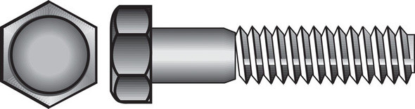 Hillman Hex Bolt Grade 2, 1/2 Inch Diameter, 6-1/2 Inch Length, Zinc Plated Steel, Box of 25