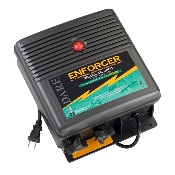 Dare Enforcer DE 2400 Electric Fence Energizer - 600 Control Area, 110V, 6 Stored Joules