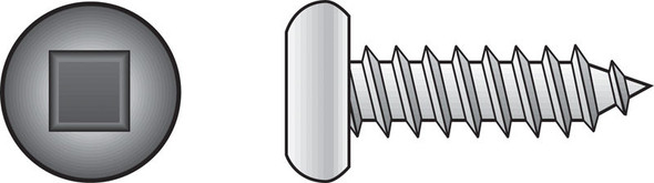HILLMAN No. 6 Zinc-Plated Steel Sheet Metal Screw - 1-1/4 Inch Hex Head, Coarse Thread, Square Drive, Indoor Use