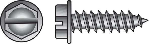 HILLMAN Stainless Steel Sheet Metal Screws with Hex Washer Head, No. 6, 1/2 Inch Length, Pack of 100