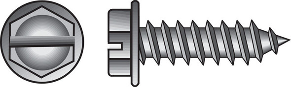 HILLMAN Stainless Steel Hex Washer Sheet Metal Screws - No. 14, 1-inch Length, Pack of 100
