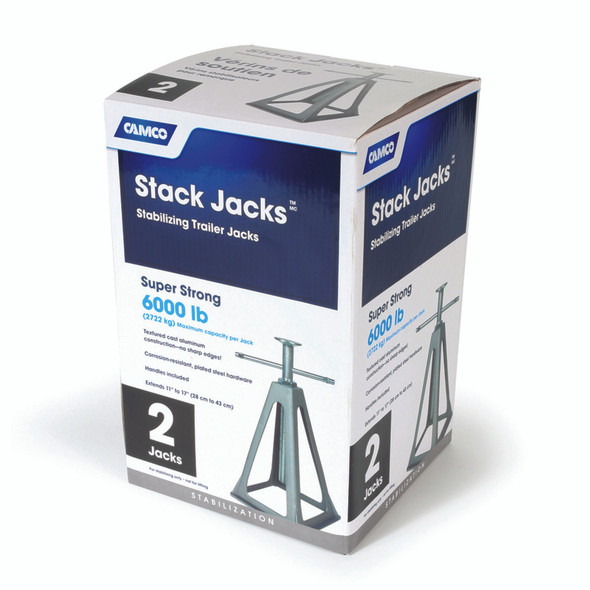 Camco Aluminum Jack Stands with 6,000 lb Capacity - Durable Cast Aluminum RV Support Equipment
