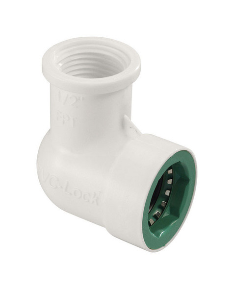 Orbit PVC-Lock 1/2 Inch Push-to-Connect Elbow with Female Pipe Thread