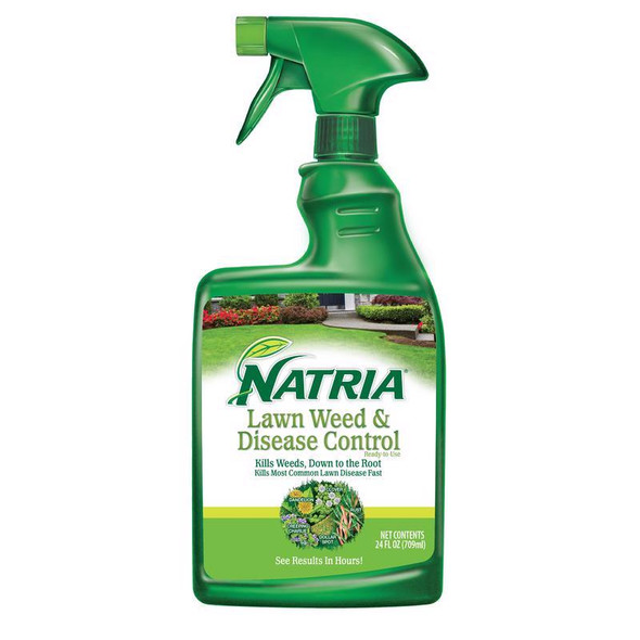 NATRIA Weed & Disease Control Spray Bottle - 24 oz RTU Liquid for Lawn Weed Management