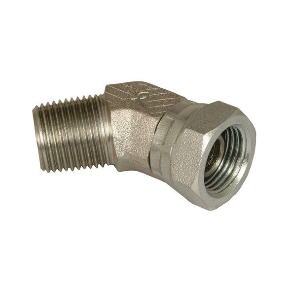 Apache 3/8 Inch Steel Hydraulic Adapter with Swivel Outlet - Model 39005475