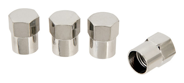 Slime Chrome Tire Valve Caps - Pack of 4 for Bikes - Durable Chrome Finish