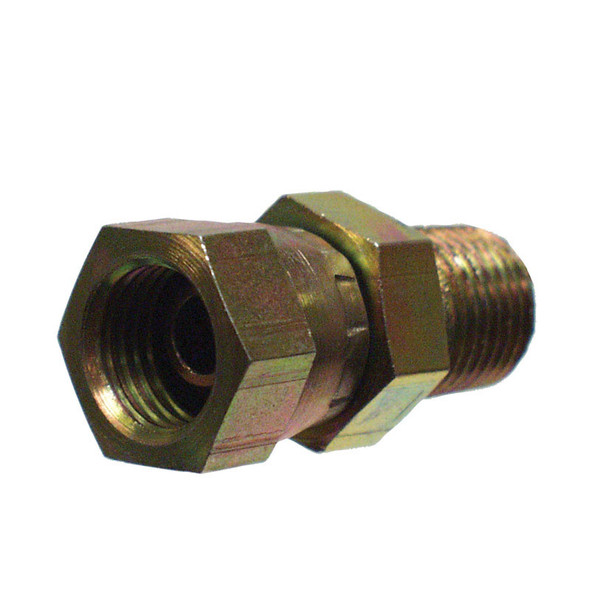 Apache Hydraulic Adapter 1/4 Inlet MPT to 3/8 FPT Swivel Outlet