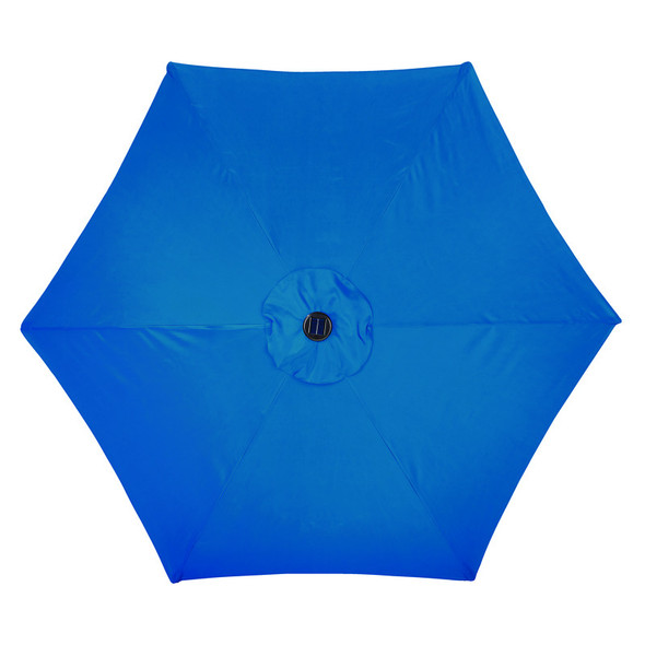 Living Accents Solar LED Market Umbrella with 9' Royal Blue Canopy and Tilt Function