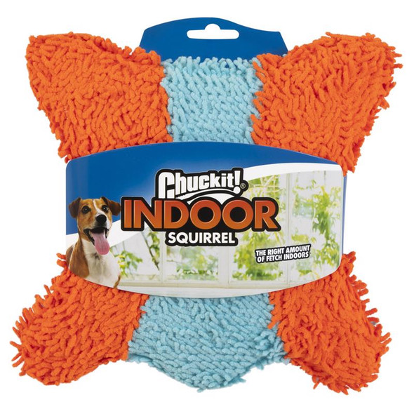 Chuckit! Flying Squirrel Medium Dog Toy – Durable Terrycloth with Blue/Orange Design