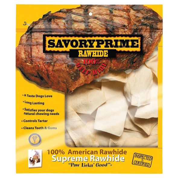 Savory Prime 6-inch Beef Rawhide Chips for Dogs, 1 Pack
