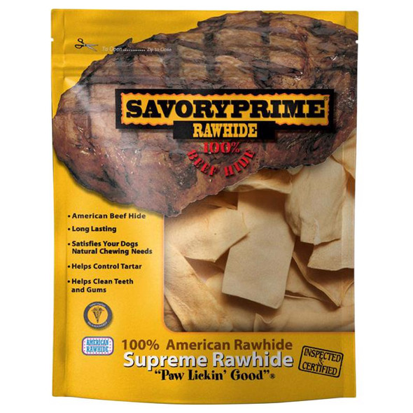 Savory Prime Beef Rawhide Chips - 6-inch Dog Chews, Chicken Flavor