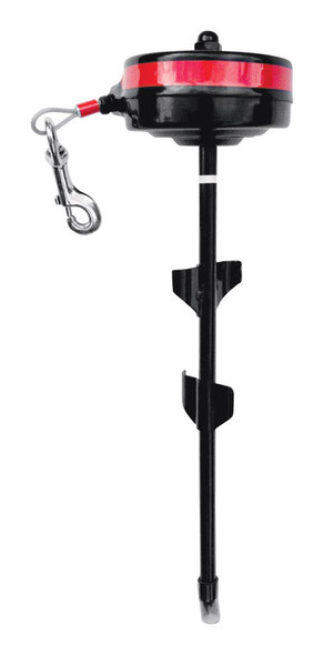 Howard Pet 10-Foot Red Metal Tie Out Stake with Reflective Cable for Dogs