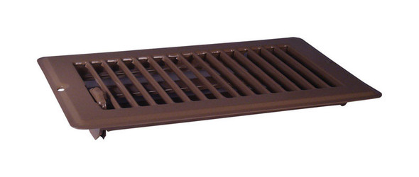 US Hardware V-102B RV Floor Register – 4x8 inch Brown Metal Vent Cover