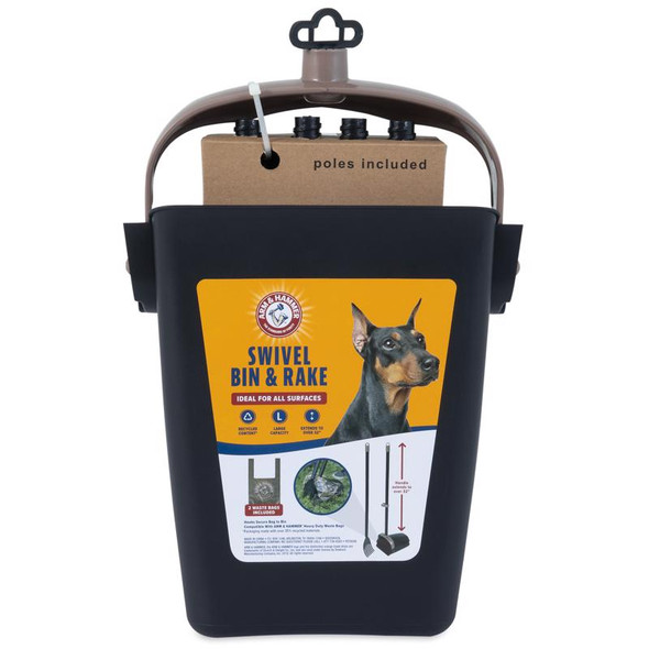 Arm & Hammer Dog Waste Pick Up Tool - Durable Plastic Dog Poop Scooper with 32-inch Handle