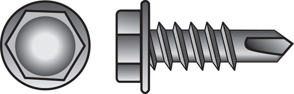 HILLMAN Self-Drilling Screws No. 10-16 x 1-1/4 inches, Zinc-Plated Steel, Box of 100