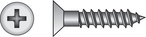 HILLMAN Brass Wood Screws, No. 12 x 3 Inches, Phillips Flat Head, Pack of 100