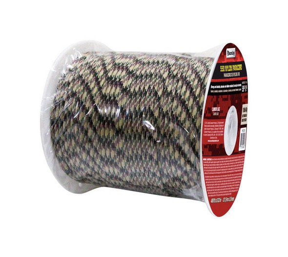 Koch Industries 5541744 Camouflage Braided Paracord 5/32 inch x 400 feet with Water Floatability