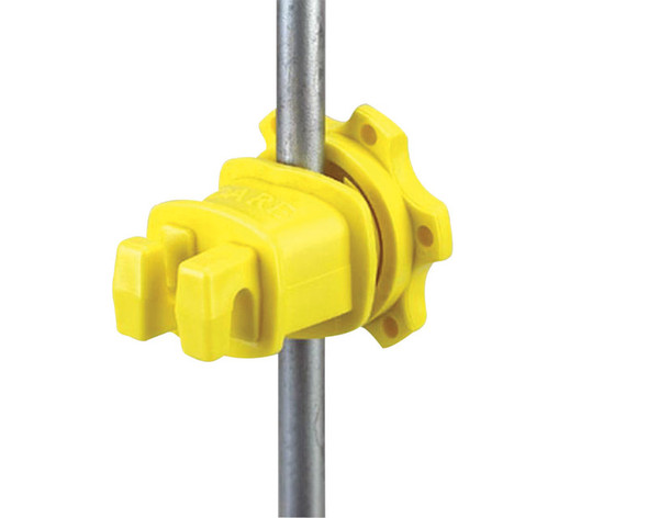 DARE Western-RP-25 Fence Insulator - Yellow Plastic Round Post, 25-Pack