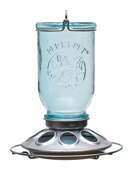 Perky-Pet Mason Jar Glass Bird Feeder with 8 Feeding Stations