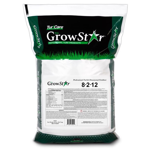 GrowStar Turf Care All-Purpose Lawn Fertilizer 8-2-12, 50 lb Bag for Medium Lawns
