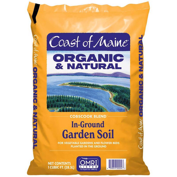 Coast of Maine Cobscook Blend Organic Garden Soil, 1 Cubic Foot Bag for Fruit and Vegetable Gardening