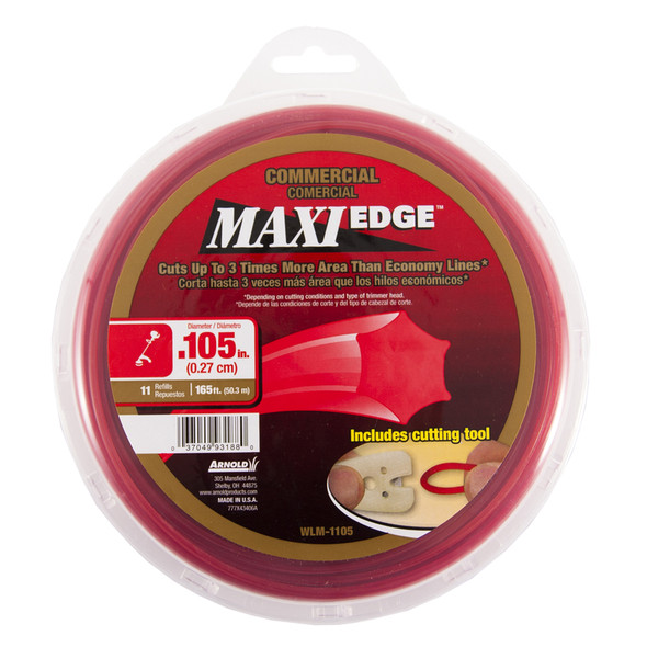Arnold Maxi Edge Commercial Grade Trimmer Line - .105 inch Diameter, 165 Feet Length for Gas and Electric String Trimmers