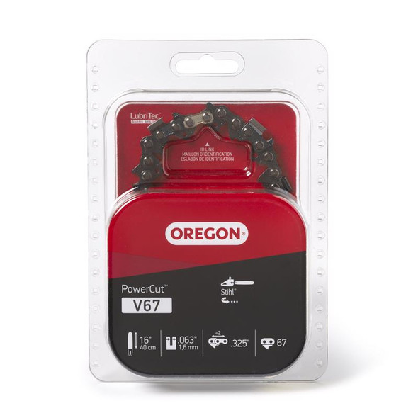 Oregon PowerCut V67 Chainsaw Chain for STIHL, 16-Inch, .063 Gauge, 0.325 Pitch