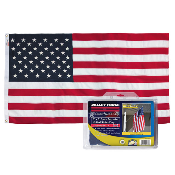 Valley Forge Flag USA Polyester 3' x 5' American Flag for Outdoor Use