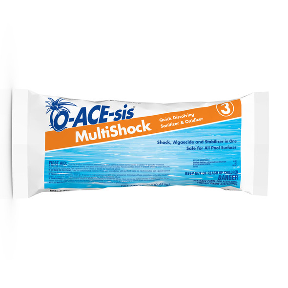 O-ACE-SIS Multishock 1 lb Bag – Pool Shock Treatment for Effective Chlorine Boosting