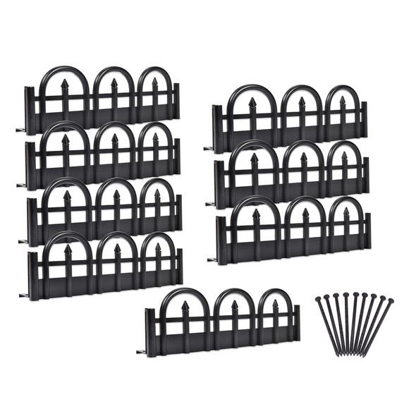 EasyFlex Landscape Edging Kit in Black, 10 ft - Durable Plastic Lawn Border for Garden and Yard Edging