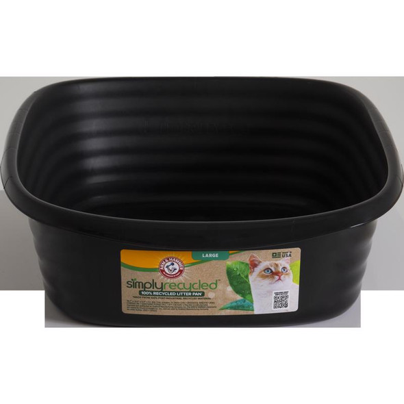 Arm & Hammer Plastic Litter Pan – Black, 18.7 Inches Long by 15.2 Inches Wide by 5.4 Inches High