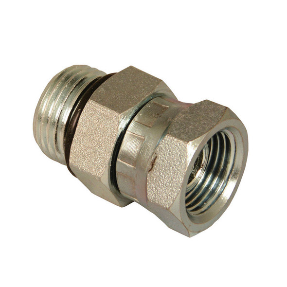 Apache 3/8 inch Male O-Ring Boss to 1/4 inch Female NPT Swivel Hydraulic Adapter