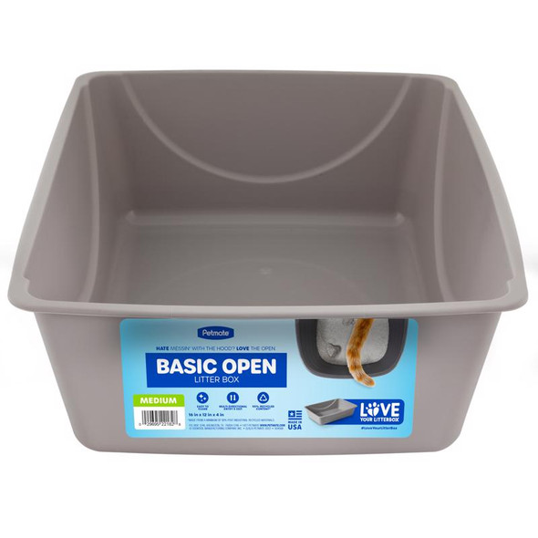 Petmate Plastic Litter Pan - Durable Cat Litter Box with High Sides
