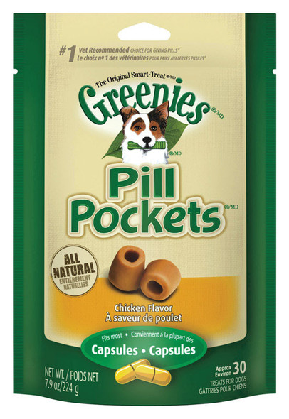Greenies Pill Pockets for Large Dogs – Chicken Flavor, 30 Treats