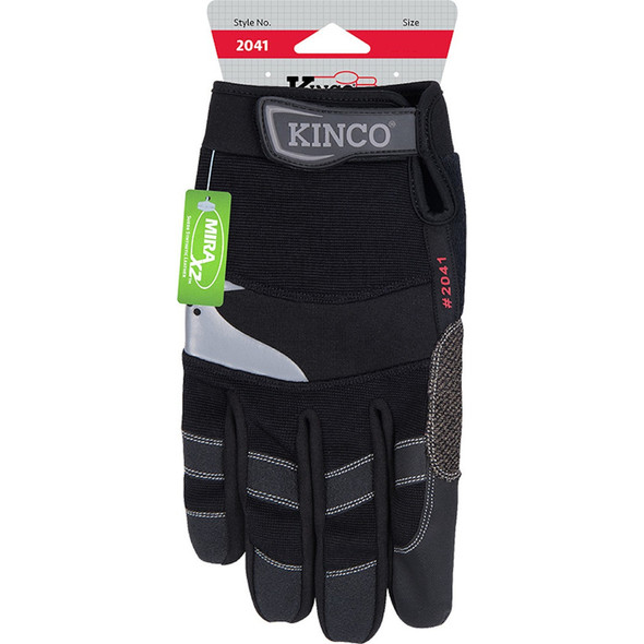 Kinco Men's General Work Gloves with Reinforced Palm and Knuckle Strap Protection, Size Medium