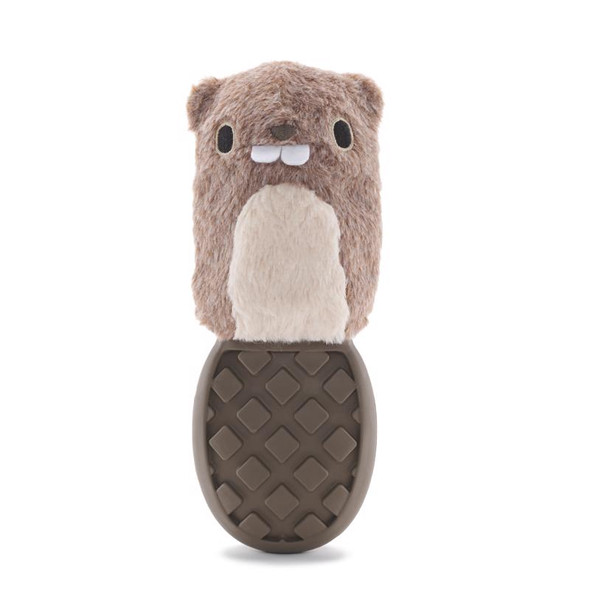 BARK Dog Toy MD PB Beaver - Medium Size Durable Cotton and Rubber Plaything