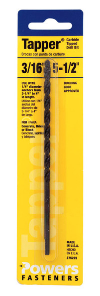 DRL BIT 3/16X5-1/2"